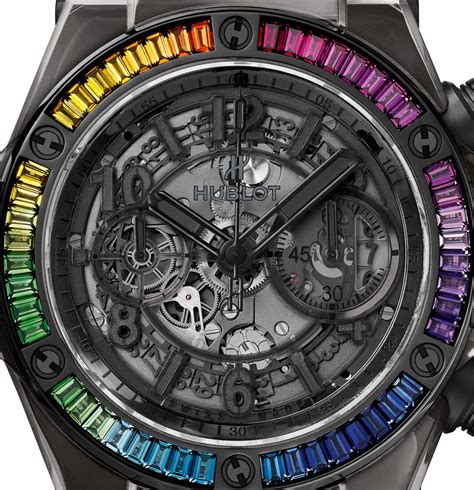 hublot big bang unico all black sapphire rainbow replica|hublot transparent watch.